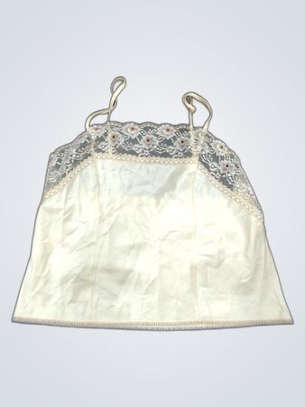 Women's White Lace Trim Camisole