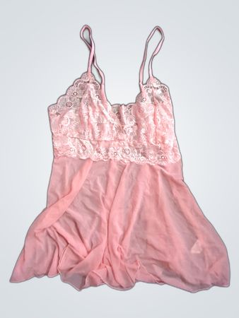 Pink Lace Trim Chemise