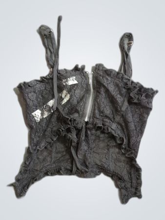 Unbranded Black Lace-Up Corset Top