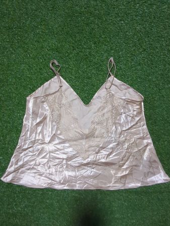 Beige Satin Cami Top