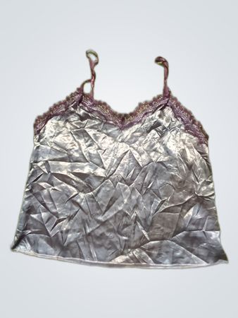 Lace Trim Satin Camisole Top