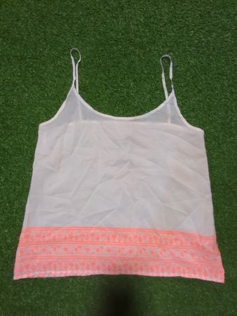M&S White Camisole with Pink Trim