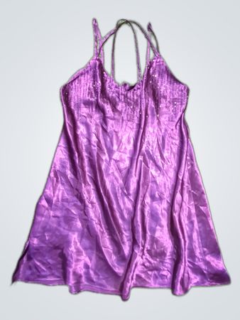 Purple Satin Dress - Size 12