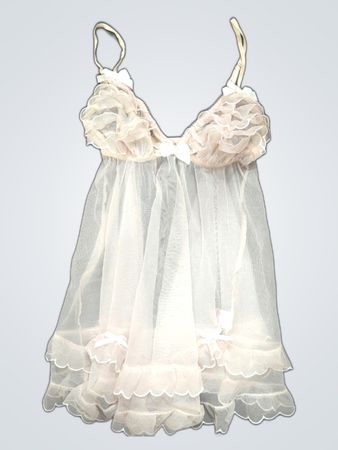 La Senza White Mesh Chemise