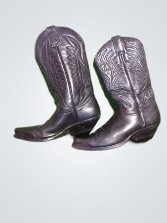 Rancher Black Leather Cowboy Boots
