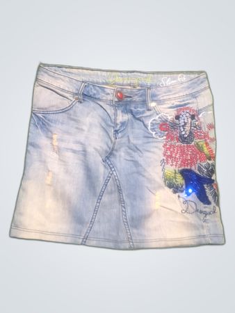 Desigual Embroidered Denim Mini Shorts