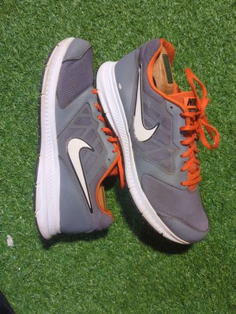 Nike Grey Orange Lace-Up Sneakers