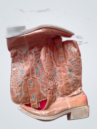 Tan Embroidered Cowboy Boots