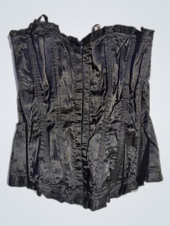 Secret Possessions Black Lace-Up Satin Corset