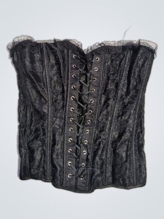 Unbranded Black Lace-Up Corset Top