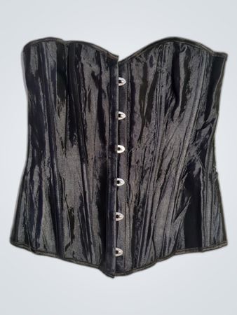 Black Satin Bustier Corset Top