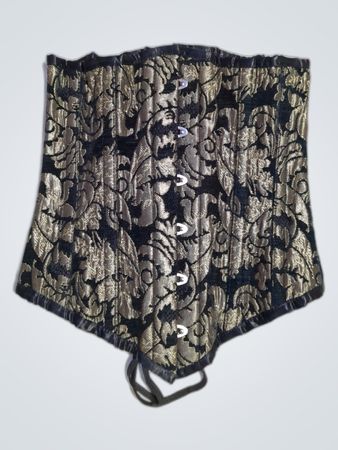 Lace-Up Jacquard Corset Top
