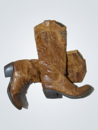 Unbranded Tan Leather Cowboy Boots