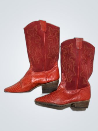 Red Leather Cowboy Boots