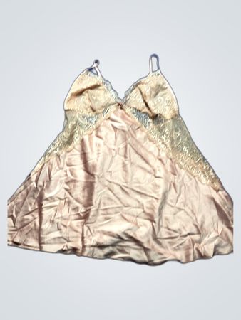 Pink Satin Cami Top with Lace Details