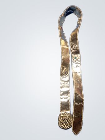 Gold-Toned Belt with Floral Buckle