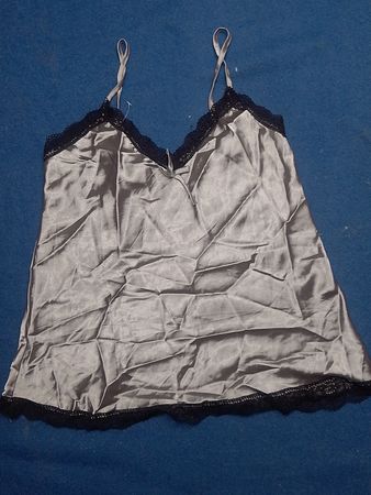 Gray Camisole with Black Lace