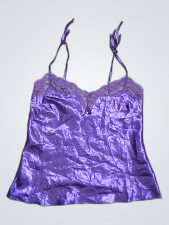 George Purple Satin Lace Camisole