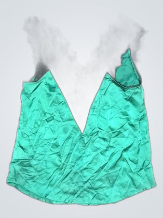 Green Tank Top with Black Lace Trim