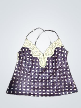 KOOTOP Ladies Purple Polka Dot Camisole with Lace Trim