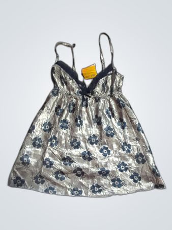 Silver Floral Slip Dress