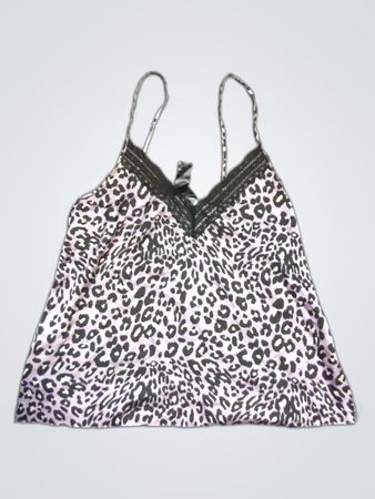 Topshop Leopard Print Lace Trim Camisole