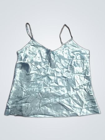 Silver Satin Camisole Top