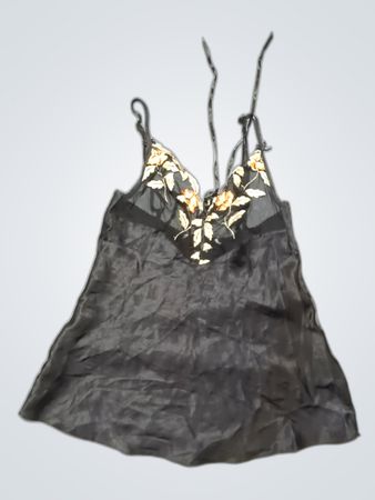 Reiss Black Embroidered Camisole Top