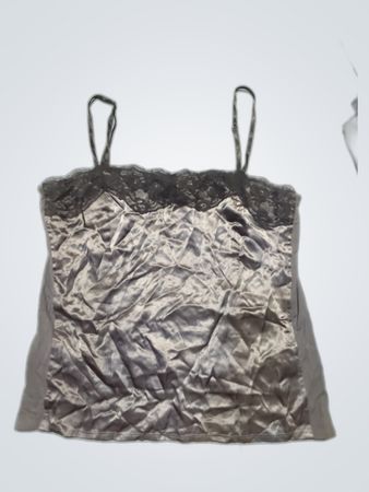 Gray Camisole with Lace Trim
