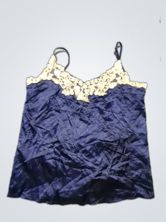 Blue Lace-Trimmed Top