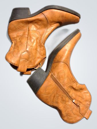 Tan Embroidered Cowboy Boots