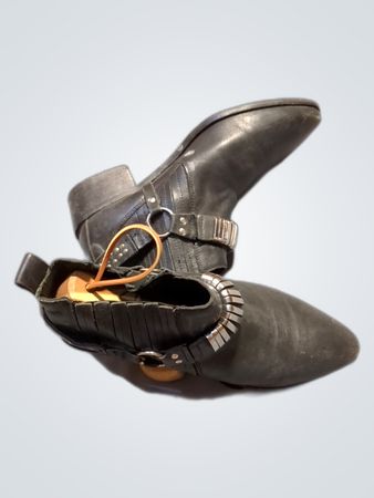 Black Leather Ankle Boots