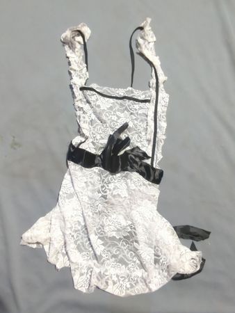 Lace Dress with Black Ribbon