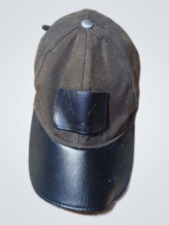 Armani Exchange Leather Billed Baseball Cap