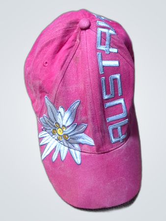Pink Baseball Cap with Austria and Edelweiss