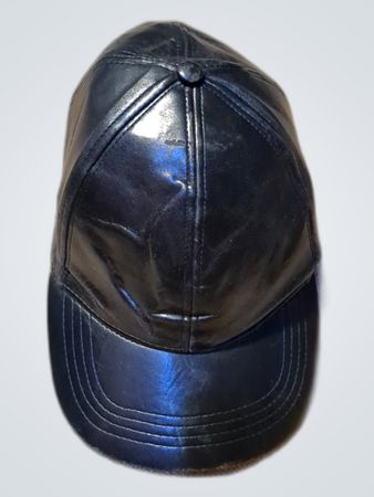 Black Leather Baseball Cap