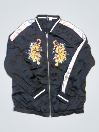 H&M Embroidered Tiger Bomber Jacket