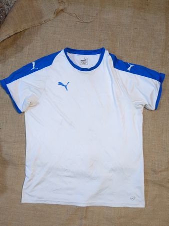 Puma White T-Shirt with Blue Accents