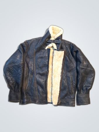 Woolrich Leather Jacket with Fur Collar