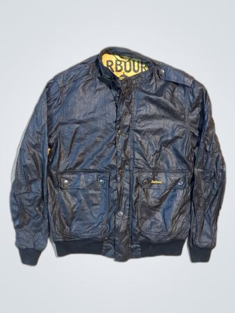 Barbour Navy Wax Bomber Jacket