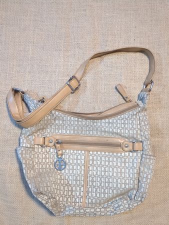 Gian Bernini Beige Monogram Handbag