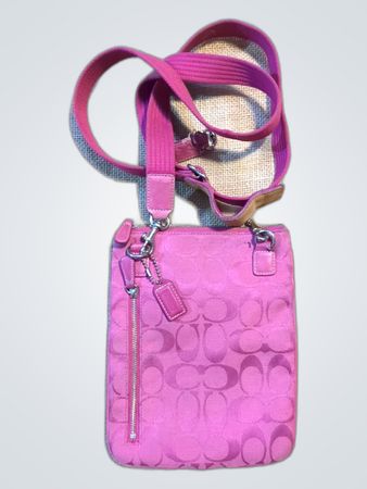 Coach Pink Signature Small Crossbody Bag