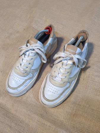 Bobbies Paris White Leather Sneakers