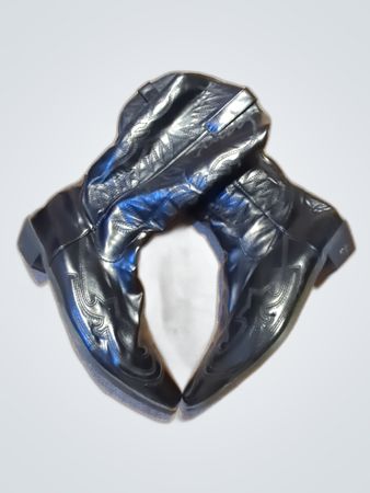 Black Leather Cowboy Boots