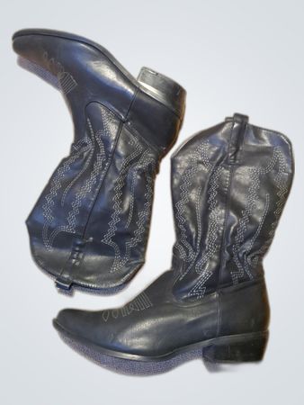 Black Leather Cowboy Boots