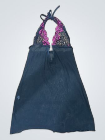 Black Chemise with Lace Trim