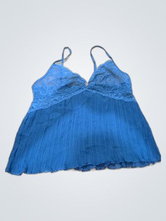 Unbranded Blue Lace Trim Camisole Top
