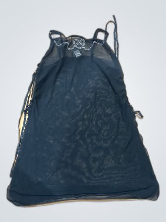 Sans Selle Black Sheer Slip Dress