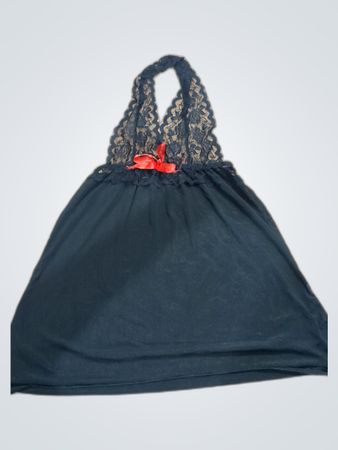 Black Lace Halter Slip Dress