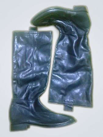 Black Leather Knee-High Boots